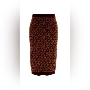 Michael Michael Kors Monogram Printed Pencil Skirt